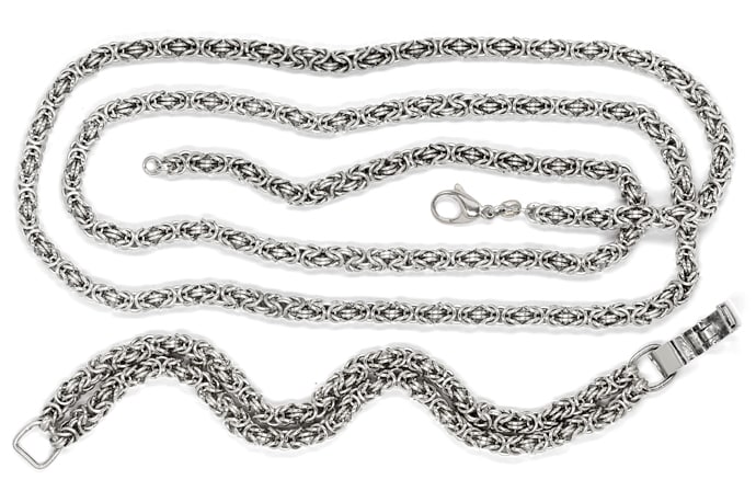 Foto 1 - Königskette 90cm lang mit doppelreihigem Armand, Silber, R9837