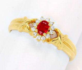 Foto 1 - Diamant Rubin Ring Brillanten Spitzenrubin 18K, S6030
