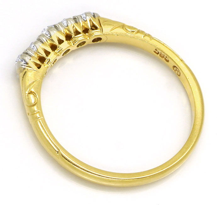 Foto 3 - Diamant Halbmemory Ring antik mit 0,21ct florale Muster, S9848